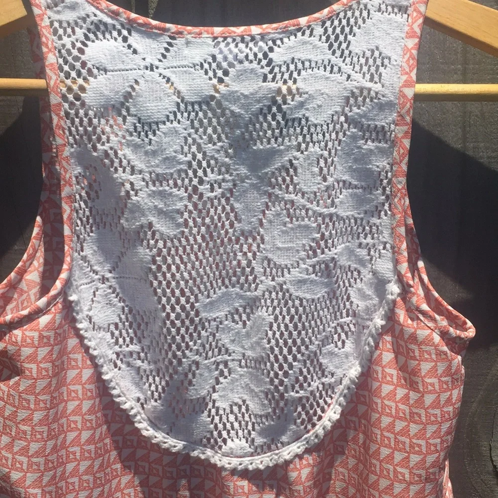 O’Neill Orange and White Dress Sz Large EUC
